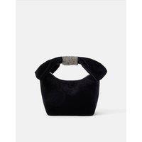 ACCESSORIZE Velvet Bow Handle Clutch Bag Black