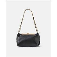 ACCESSORIZE Faux Leather Chain Strap Shoulder Bag Black