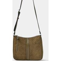 ACCESSORIZE Embossed Faux Suede Crossbody Bag Khaki