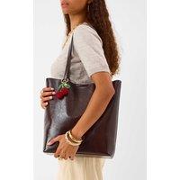 ACCESSORIZE Faux Leather Tote Bag Chocolate