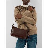 ACCESSORIZE Patent Leather Shoulder Bag Chocolate