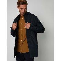 Threadbare Showerproof Collared Longline Mac Navy Mix