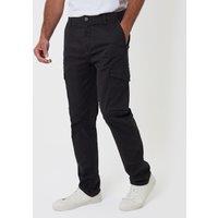 Threadbare Slim Fit Cotton Rich Cargo Trousers Black