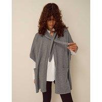 Monsoon Scarf Cape Poncho Charcoal
