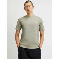 River Island Slim Fit Cotton Blend Jacquard Short Sleeve T-Shirt Green
