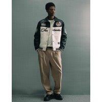 River Island Club House Varsity Jacket Black Mix