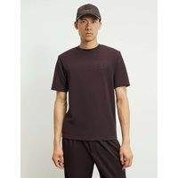 River Island Slim Fit Printed Short Sleeve T-Shirt Burgundy