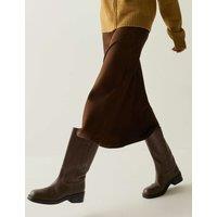 Regatta Satin Midi Slip Skirt Brown