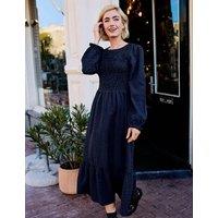 Regatta Textured Shirred Maxi Tiered Dress Dark Blue