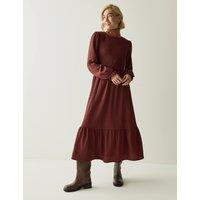 Regatta Textured Shirred Maxi Tiered Dress Red