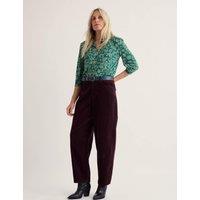 Seasalt Cornwall Cotton Rich Printed Collared Blouson Sleeve Shirt with Modal Green Mix