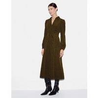Jigsaw Cord Waisted Midi Dress Olive