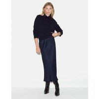 Jigsaw Satin Bias Midi Skirt Navy
