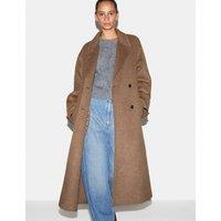 Jigsaw Double Faced Wool Blend Checked Coat Brown Mix