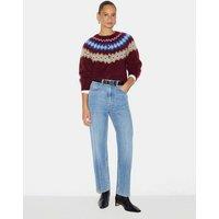 Jigsaw Pure Cashmere Button Front Cardigan Burgundy Mix