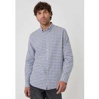 Threadbare Regular Fit Cotton Oxford Shirt Grey Mix