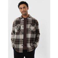 Threadbare Checked Lightweight Shacket Chocolate