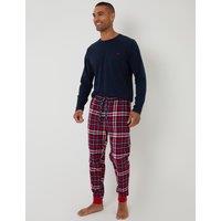 Threadbare Cotton Rich Checked Flannel Pyjama Set Red