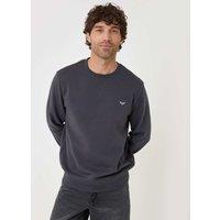 Threadbare Cotton Rich Crew Neck Sweatshirt Charcoal