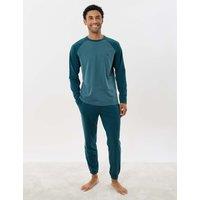 Threadbare Cotton Rich Textured Lounge Set Teal Mix