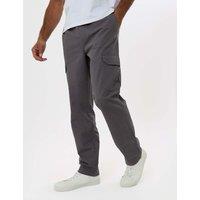 Threadbare Regular Fit Cotton Cargo Trousers Grey