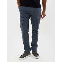 Threadbare Slim Fit Cotton Rich Cargo Trousers Air Force Blue