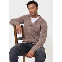 Threadbare Wool Blend V Neck Cardigan Cream