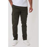 Threadbare Slim Fit Cargo Style Trousers Dark Green