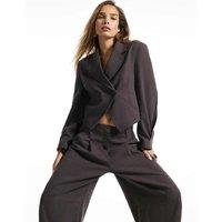 River Island Cropped Blazer Brown