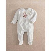 Mamas & Papas My First Christmas 2026 Velour Sleepsuit White