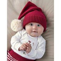 Mamas & Papas Pure Cotton Knitted Christmas Hat Red