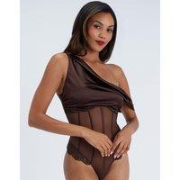 Boux Avenue Pascale Satin Non Padded Wired Body Chocolate