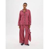 HUSH Brushed Cotton Gingham Pyjama Set Red Mix