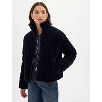 HUSH Cotton Rich Quilted Puffer Coat Dark Navy
