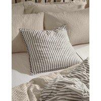 YARD Hebden Striped Cotton Cushion Brown Mix