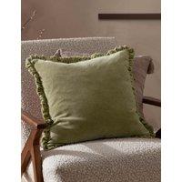 YARD Bertie Cotton Velvet Cushion Light Green