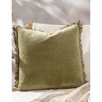 YARD Jaye Cotton Velvet Cushion Green