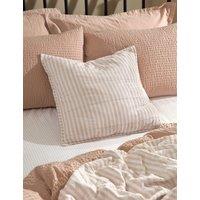 YARD Hebden Striped Cotton Cushion Light Pink Mix