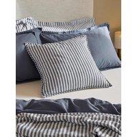 YARD Hebden Striped Cotton Cushion Navy Mix