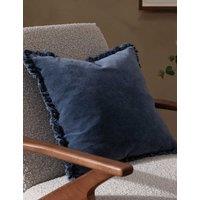 YARD Bertie Cotton Velvet Cushion Blue