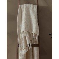 YARD Boucle Fringed Throw Ecru