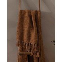 YARD Boucle Fringed Throw Medium Brown