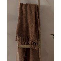YARD Boucle Fringed Throw Chocolate