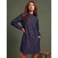 Roman Pure Cotton Button Through Knee Length Shirt Dress Denim Mix