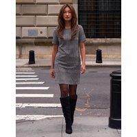 Roman Houndstooth Check Knee Length Shift Dress Ivory Mix
