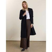 BAUKJEN Hana Regular Fit Longline Wool Coat Black