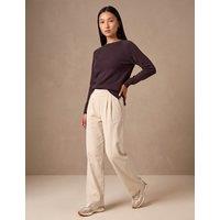 Roman Cord Wide Leg Trousers Natural Mix