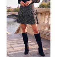 Roman Floral Jersey Stretch Skater Skirt Black Mix