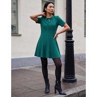 Roman Bow Detail Short Dress Green Mix