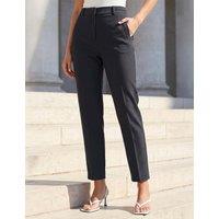 Roman Straight Leg Trousers with Stretch Charcoal Mix
